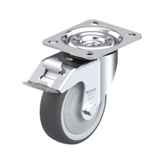 Blickle PATH Series 100mm Swivel Total Brake Plate Polyurethane Castor - 200kg