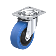 Blickle POEV Series 100mm Swivel Plate Blue Rubber Castor - 150kg