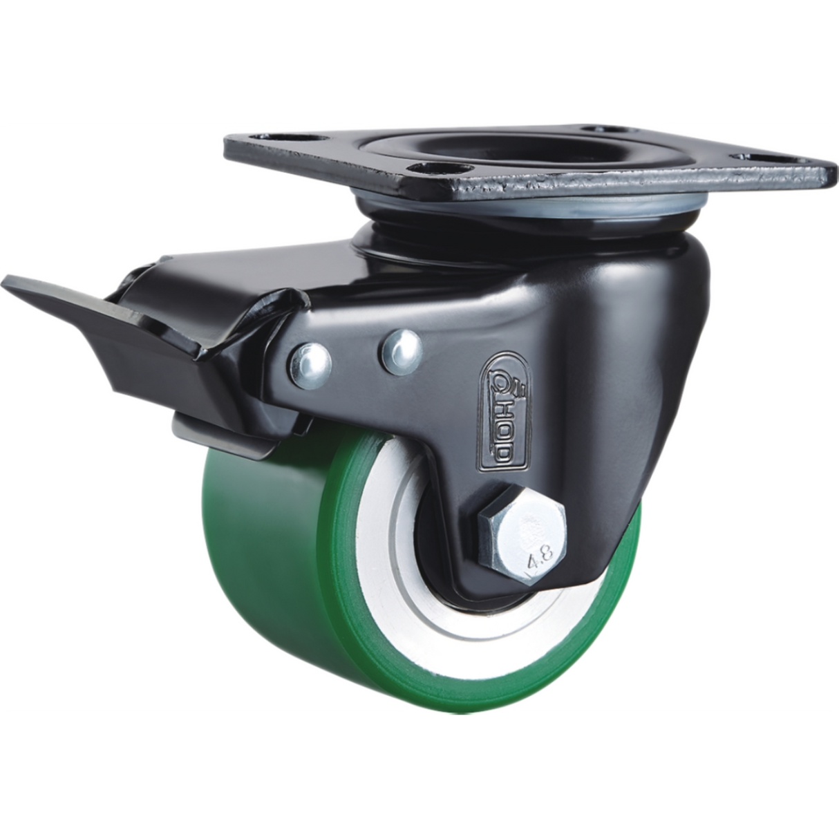 LHPUQ75SWBL - 500 kg Swivel, Wheel Brake 75mm Polyurethane