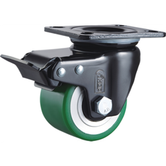 LHPUQ75SWBL - 500 kg Swivel, Wheel Brake 75mm Polyurethane