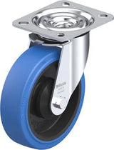 POEV125 - L-POEV125K-SB 200 Kg Swivel Plate 125mm Blue Rubber