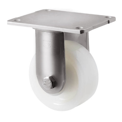 ONS100W/HSF <span>350 Kg Stainless Steel Fixed Plate 100mm White Nylon</span>