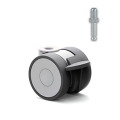 5925UAI050L51-G 50 kg Swivel/Brake 50mm Twin Wheel Polyurethane