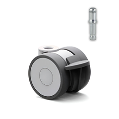 5925UAI050L51-G 50 kg Swivel/Brake 50mm Twin Wheel Polyurethane