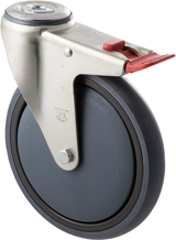 QTQ175G/MZHTB - 200 Kg Bolt Hole Total Brake 175mm Grey Rubber