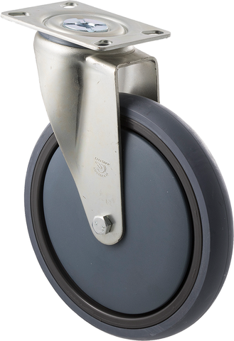 QTQ175G/MZP <span>200 Kg Swivel Plate Total Brake 175mm Grey Rubber