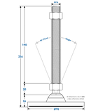 SSF-90-M16-190 - HD S/S Levelling Foot, 2000kg, Ø90mm Base, M16x190mm