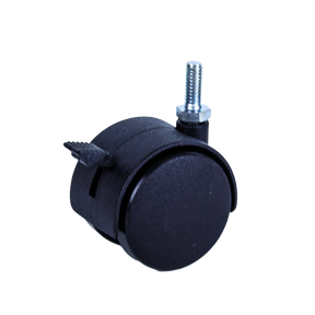 TW50-M8 | 50mm Twin Wheel Braked M8 Pintle Swivel Castor
