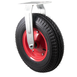 YSHWY400/YZFN - 360 Kg Zinc Castor Fixed Black Rubber Pneumatic 400mm x 100mm