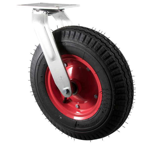 YSHWY400/YZPN - 360 kg Zinc Castor Swivel Black Rubber Pneumatic 400mm x 100mm