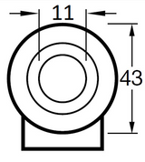 POA35G- LRA-POA35G 75 Kg Bolt Hole 35mm Plain Bore Nylon