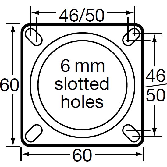 LPA-GSPO 35K-RA 100 Kg Plate Mount Wheel Brake 35mm Compressed Cast Nylon