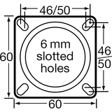 POA35G- LPA-POA35G-RA 75 Kg Plate Mount Wheel Brake 35mm Plain Bore Nylon