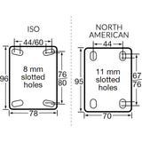 QTQ150G/MZP - 200 Kg Swivel Plate 150mm Grey Rubber