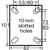 LHPUQ50SWBL - 300 kg Swivel, Wheel Brake 50mm Polyurethane