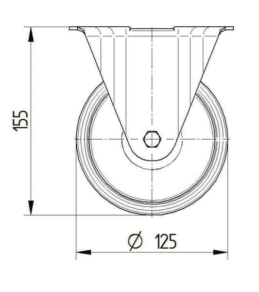 8478UAD125P62M <span>200kg Fixed Plate 125mm Stainless Steel Polyurethane</span>