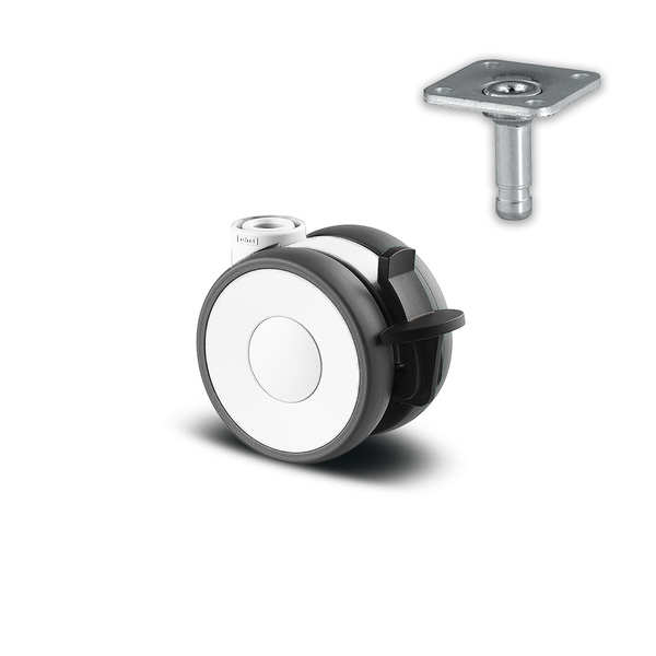 5925POH065W-BK<span>50 Kg Swivel/Brake 65mm Twin Wheel Polyamide</span>