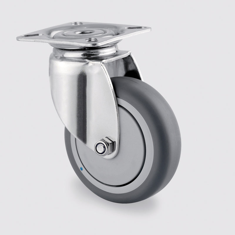 KSS07525-TPB 75 Kg Swivel Plate 75mm Stainless Steel Grey TPE