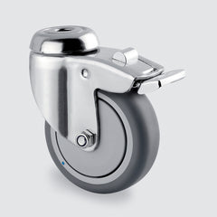 KSHT07525-TPB 75 kg Bolt-Hole Total Brake 75mm Stainless Steel Grey TPE