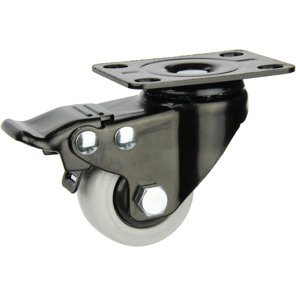 BPPQ40STB - 40 Kg Swivel Plate Wheel Brake 40mm Grey polypropylene