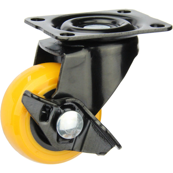 BPUA38SWB <span>20 Kg Swivel Plate Wheel Brake 38mm Orange Polyurethane</span>