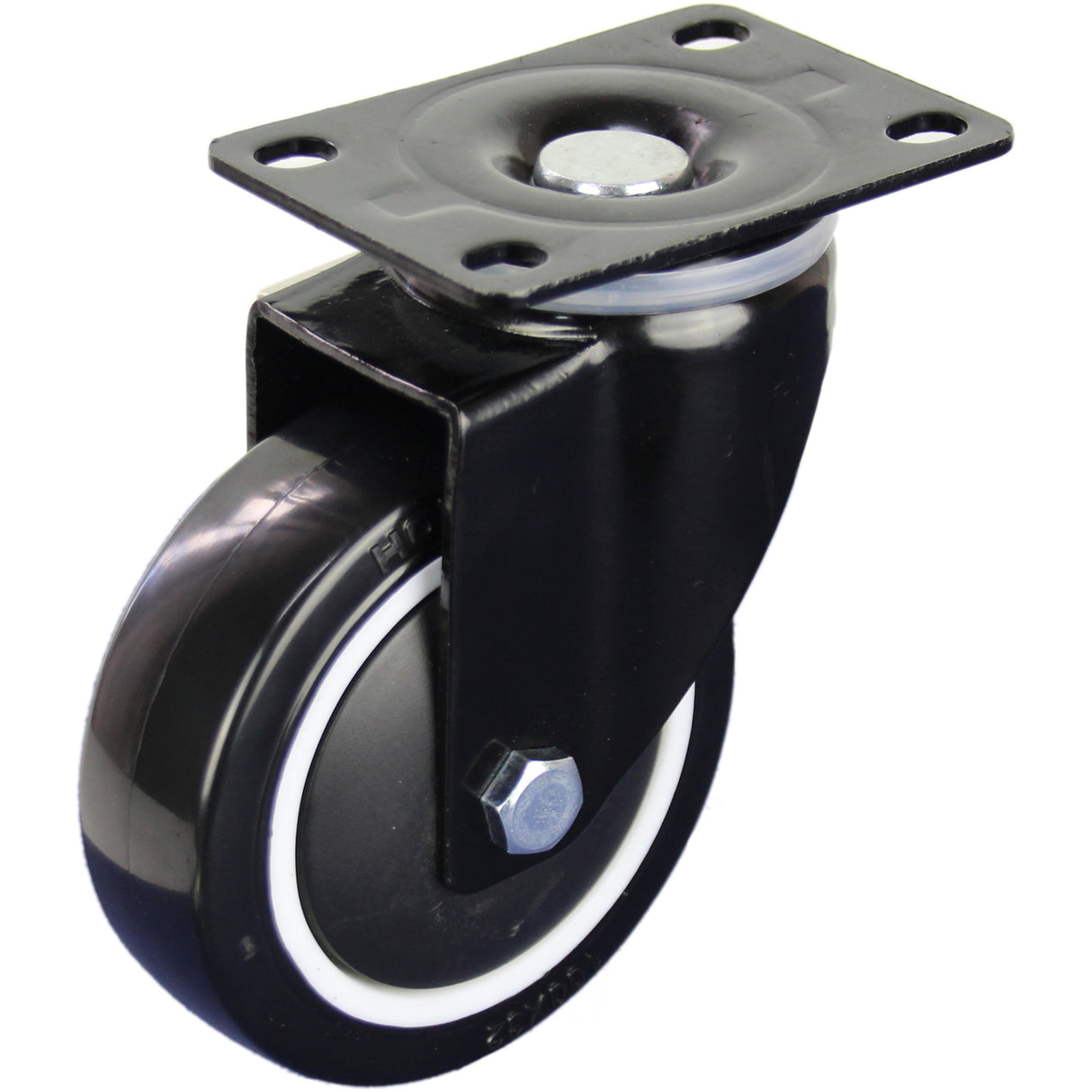 BPUQ100S - 140 Kg Swivel Plate 100mm Polyurethane