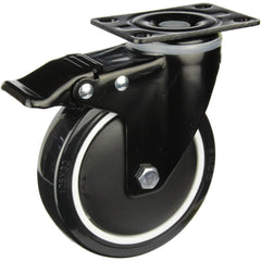BPUQ125STB - 155 kg Swivel Plate Total Brake 125mm Polyurethane