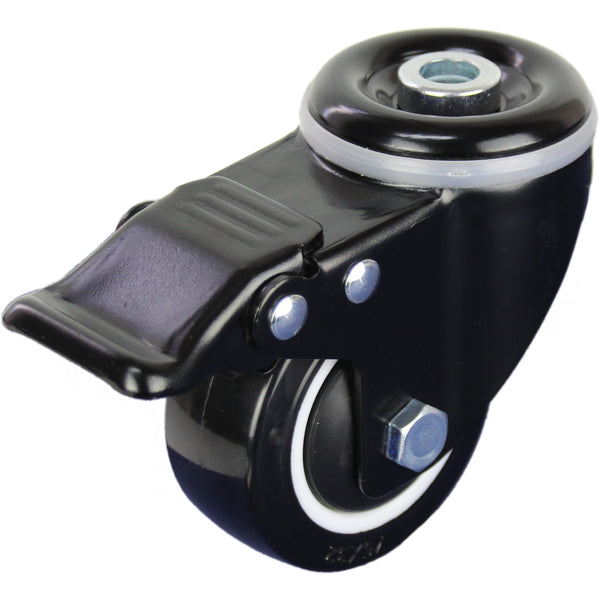 BPUQ75BHTB <span>115 Kg Swivel Bolt Hole Total Brake 75mm Polyurethane</span>