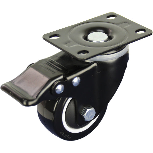 BPUQ75STB <span>115 Kg Swivel Plate Total Brake 75mm Polyurethane</span>