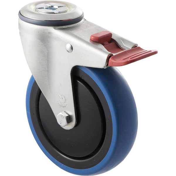 CBQ125G/MZHTB <span>100 Kg Bolt-Hole Total Brake 125mm Blue Rubber</span>