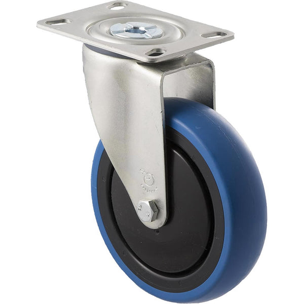 CBQ125G/MZP <span>100 Kg Swivel Plate 125mm Blue Rubber</span>