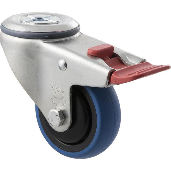 CBQ75G/MZHTB <span>85 Kg Bolt-Hole Total Brake 75mm Blue Rubber</span>