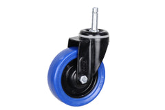 CTCBRQ100BH - 95 kg C11 Stem Swivel 100mm Blue Rubber Cleaning Trolley Castor