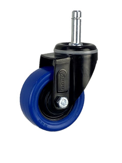 CTCBRQ75BH - 80 kg C11 Stem Swivel 75mm Blue Rubber Cleaning Trolley Castor