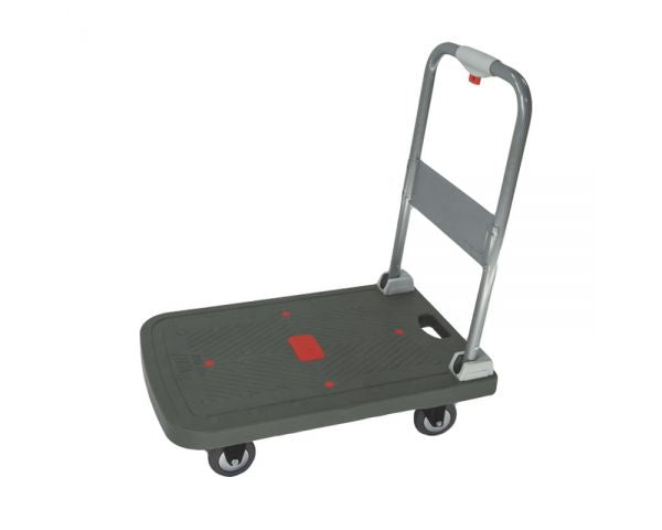DWC180 FLAT DECK - 180 Kg Platform Trolley Push Button Folding Handle