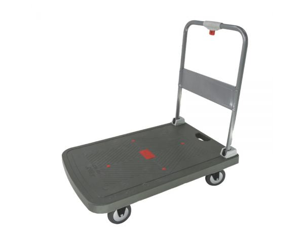 DWC380 FLAT DECK - 380 Kg Platform Trolley Push Button Folding Handle