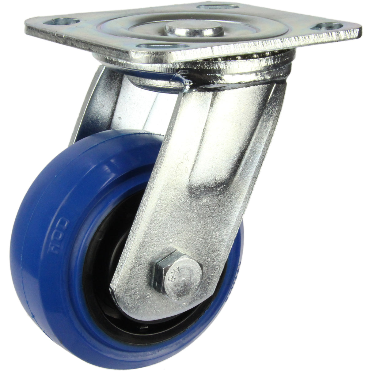 HIN4S-BRQ - 180 Kg Swivel Plate 100mm Blue Rubber