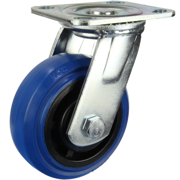 HIN5S-BRQ <span>220 Kg Swivel Plate 125mm Blue Rubber</span>