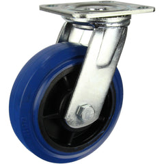 HIN6S-BRQ - 300 kg Swivel Plate 150mm Blue Rubber