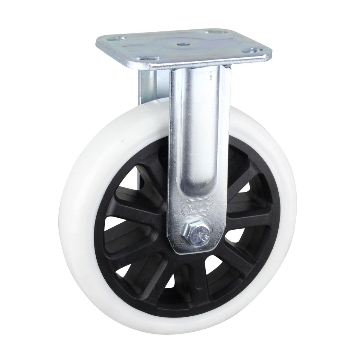 HIN8F-WNQ - 480 Kg Fixed Plate 200mm White Nylon