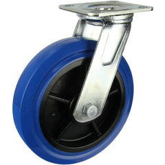 HIN8S-BRQ - 350 kg Swivel Plate 200mm Blue Rubber