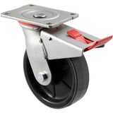 HUR150/HZPTB - H SERIES 450 Kg Swivel Plate Total Brake 150mm Polyurethane