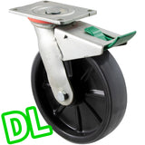 HUR200/HZPDL - H SERIES 500 Kg Swivel Plate Direction Lock Only 200mm Polyurethane