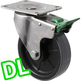 HUS150/OSPDL - 450 Kg Stainless Steel Swivel Plate Direction Lock Only 150mm Polyurethane