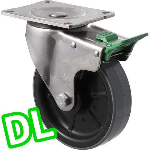 HUS150/OSPDL <span>450 Kg Stainless Steel Swivel Plate <strong>Direction Lock Only</strong> 150mm Polyurethane</span>