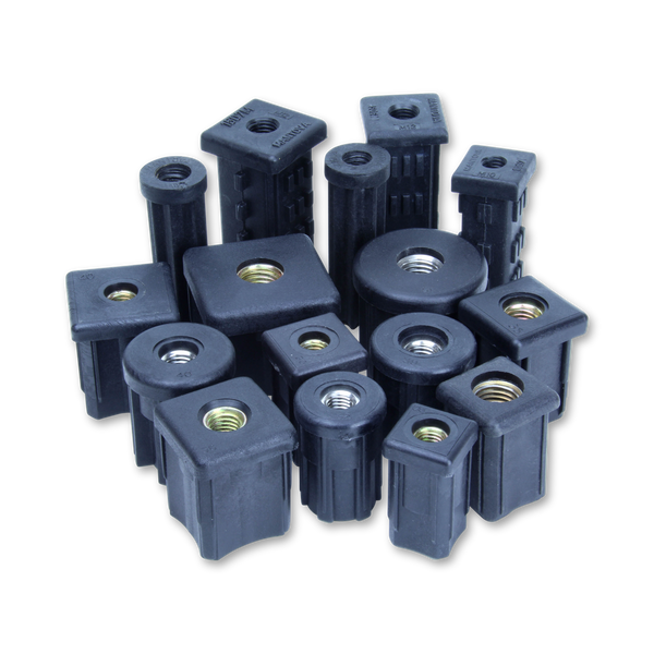 LTS32/M12 <span> 32mm x 32mm Square Long Thread Threaded Tube Insert</span>