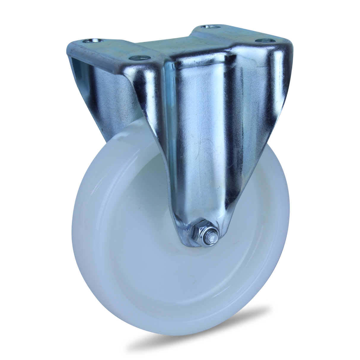 MZWNA125F - 120 Kg Fixed Plate 125mm White Nylon