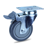 MZPUQ100STB - 100 Kg Swivel Plate Total Brake 100mm Polyurethane