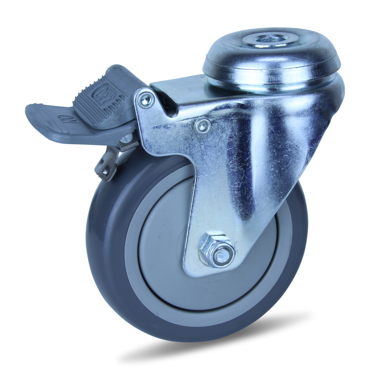 MZPUQ100BHTB - 100 Kg Bolt-Hole Total Brake 100mm Polyurethane