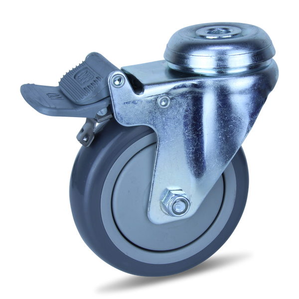 MZPUQ100BHTB <span>100 Kg Bolt-Hole Total Brake 100mm Polyurethane</span>